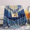 1Pc Cartoon Print Flannel Blanket, High Quality Comfortable for All Seasons, Home Decor, Warmth and Comfort, Perfect for Christmas Birthday Gift