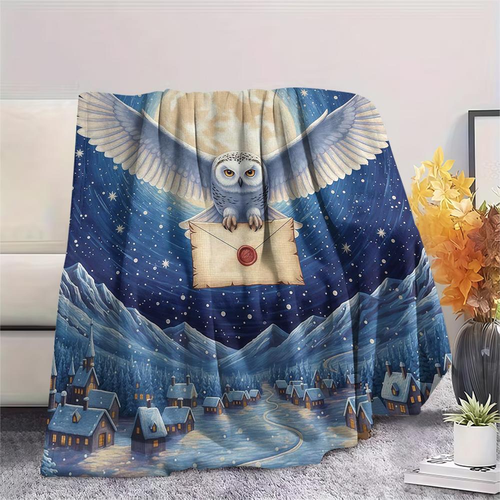 1Pc Cartoon Print Flannel Blanket, High Quality Comfortable for All Seasons, Home Decor, Warmth and Comfort, Perfect for Christmas Birthday Gift
