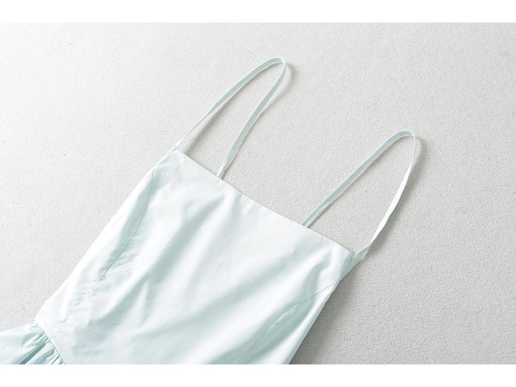 Dámské maxi šaty inspirované francouzským stylem bez zad na špagetová ramínka, 2024