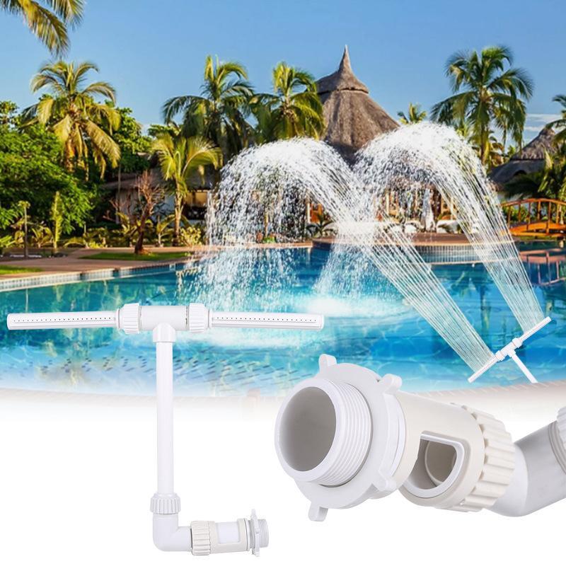 Adjustable Dual Spray Swimming Pool Sprinkler Creative Waterfall Fountain for Pool Garden Patio Water Activities