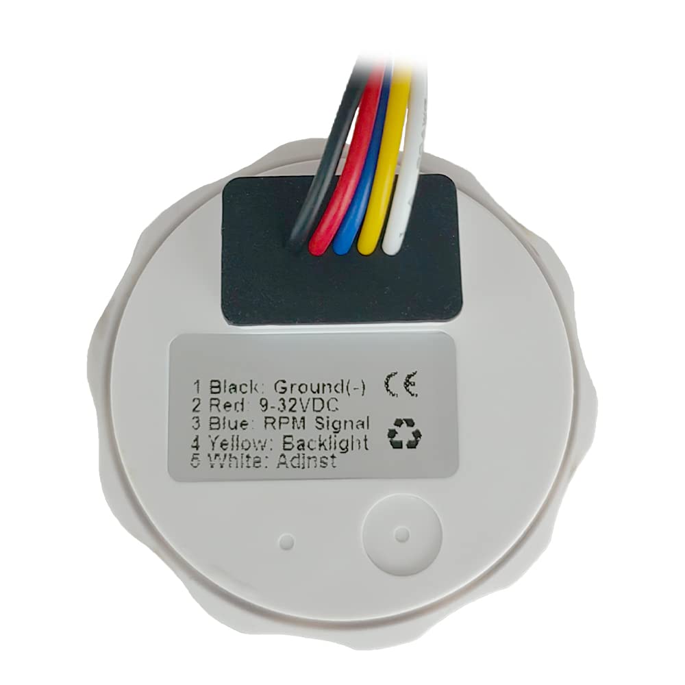 ELING 52mm Dieselmotor 4000RPM Varvräknare med Timräknare 24V Röd Bakgrundsbelysning för Lastbil Husbil