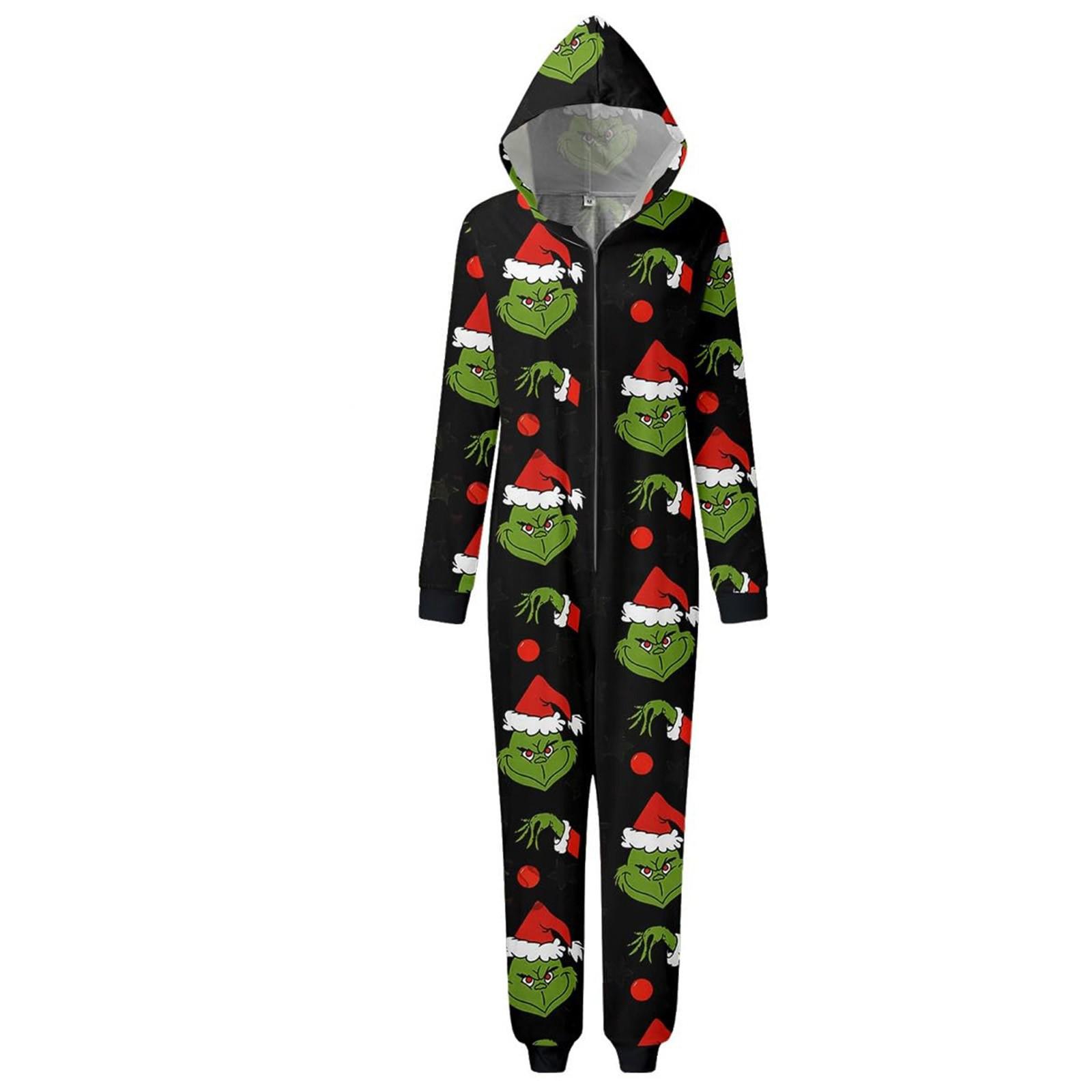 

Комплект комбинезона на молнии с капюшоном и длинными рукавами для всей семьи с рождественским принтом 6 Years