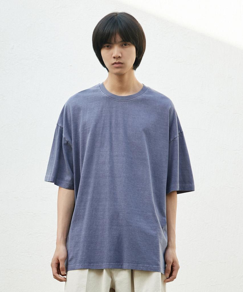MINIMALPROJECT Oversized Pigment Balloon Short Sleeve T-Shirt (Lightnavy) Mst131