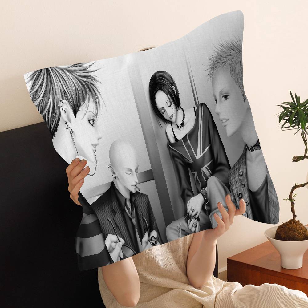 Anime N-NANA Black and White Comics Pillow Cover Sofa Cushion Cover Home Room Decoration Children Gift