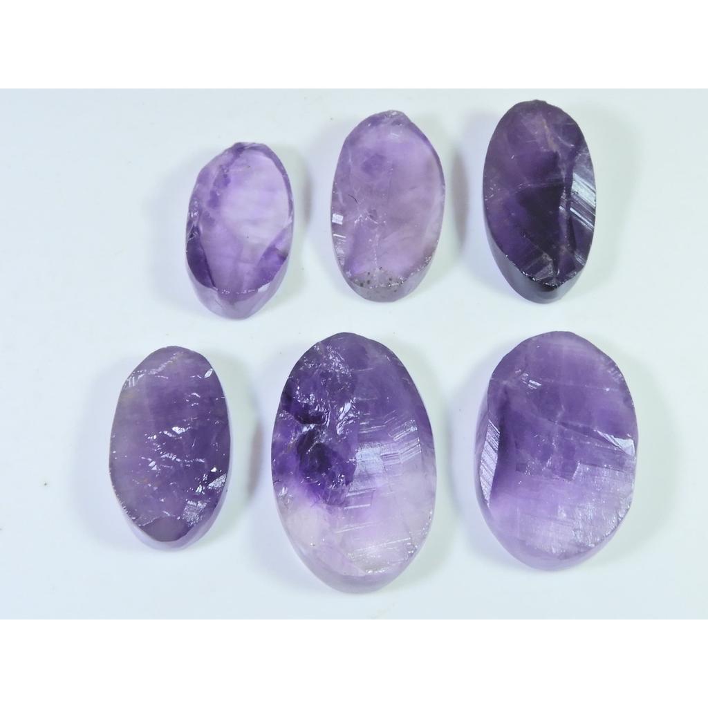 293Cts.Natural Amethyst Druzy Oval Cabochon Loose Gemstone 06Pcs Lot 29-37MM C-1254