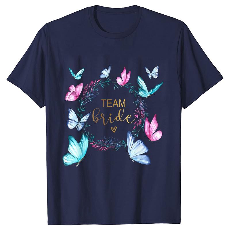 Fashion Bridal Wedding Party T-shirt Team Bride Bridesmaid Shirts Unisex’s Bachelorette Single Farewell Party Flower Wreath Tees