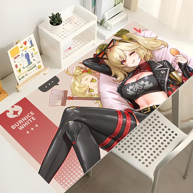 Anime Gaming Speed Mouse Pad Gamer Mouse Mat Zenless Zone Zero Keyboard Pad Burnice White Mousepad Computer ZZZ Kawaii Desk Mat