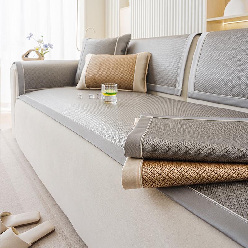 New Rattan Mat Sofa Cushion Summer Summer Mat Cushion One Piece Cold Sofa Seat Cushion Cover Towel