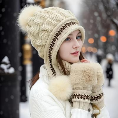 Female Winter Knitted Hat Casual All-match Sweet Lovely Knit Women Hat Winter Warm Knitting Cap for Women