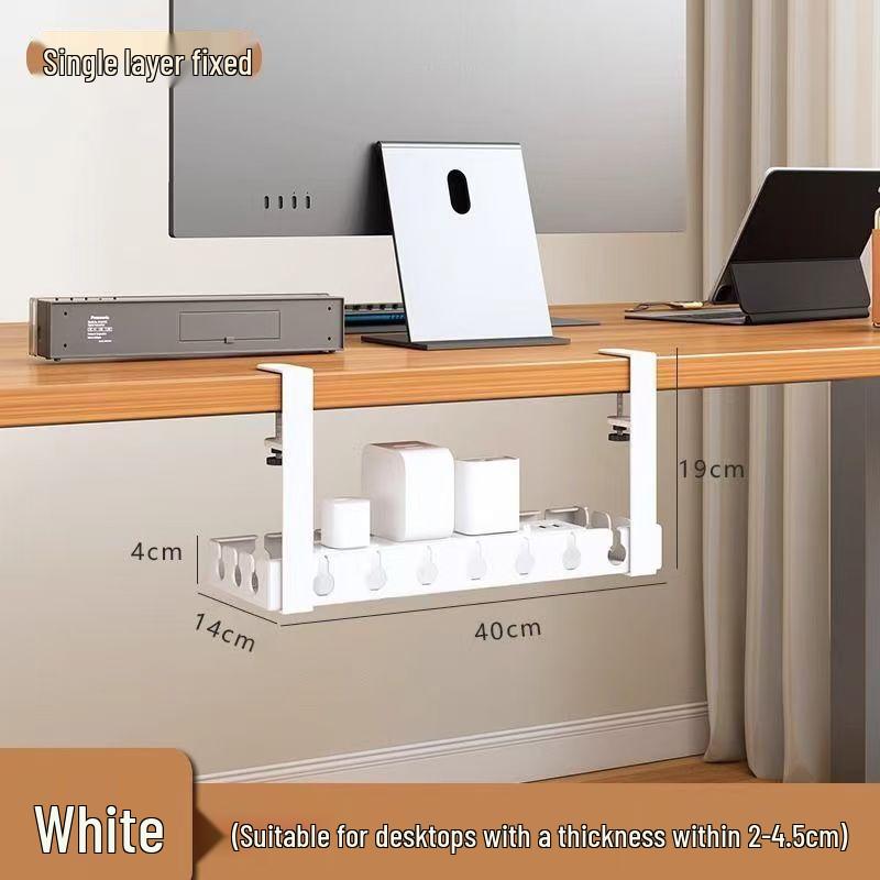 

Under-Desk No-Drill Cable Organizer, Power Cord Management Box, Desktop Rack & Socket Storage, Free Shipping