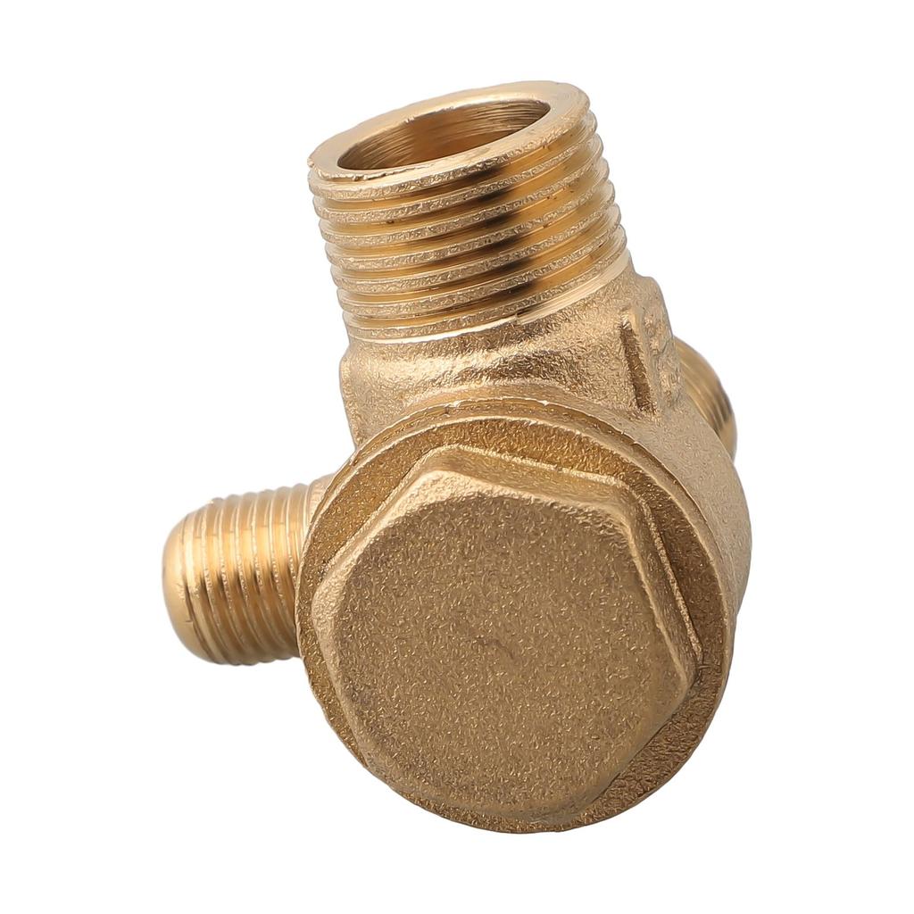 Brandneues und hochwertiges Rückschlagventil 1 Stück 3-Wege Messingzubehör Luftkompressor Messing-Rückschlagventil Außengewinde