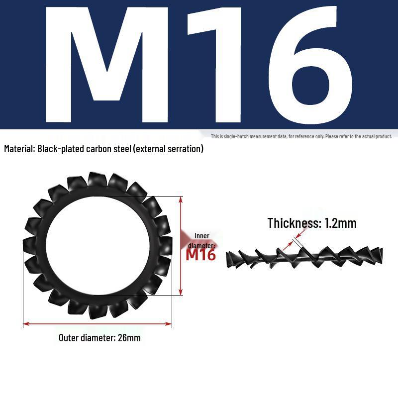 Carbon Steel Zinc-Plated Lock Washer with Inner and Outer Teeth