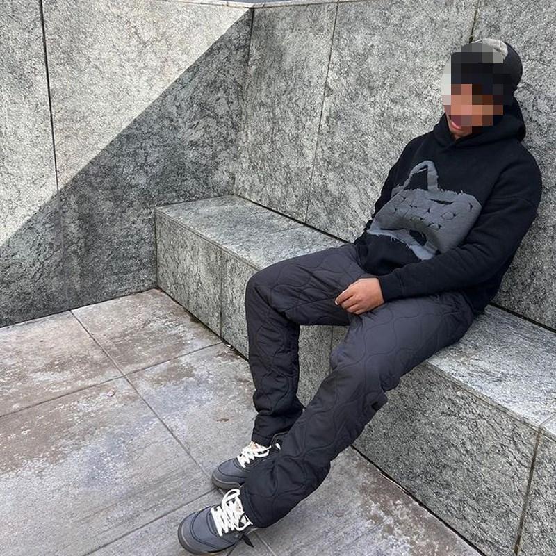 Felpa con cappuccio pullover ampia Y2K europea e americana stampata in schiuma hip-hop da uomo e da donna