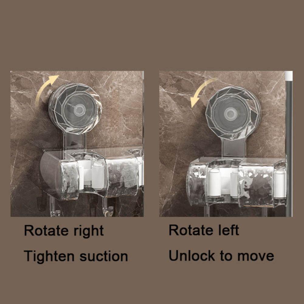 Wall Mounted Broom Mop Holder Plastic Grip Broom Organizer Durable Mop Storage Rack  Bathroom