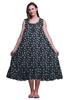 Bimba Black Butterfly Dot & Sleeveless Night Gown For Womens Cotton Printed Nightwear Ladies Sleepwear