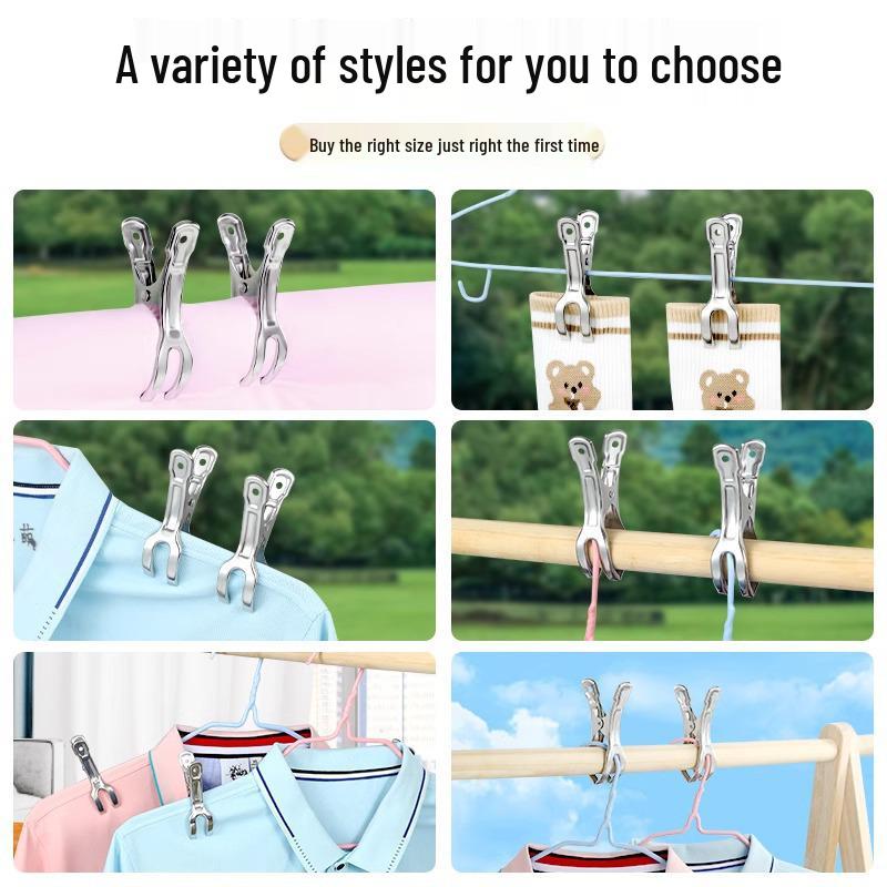 Nově příchozí: Sada 5 nerezových větruodolných klipů na sušáky a ponožky