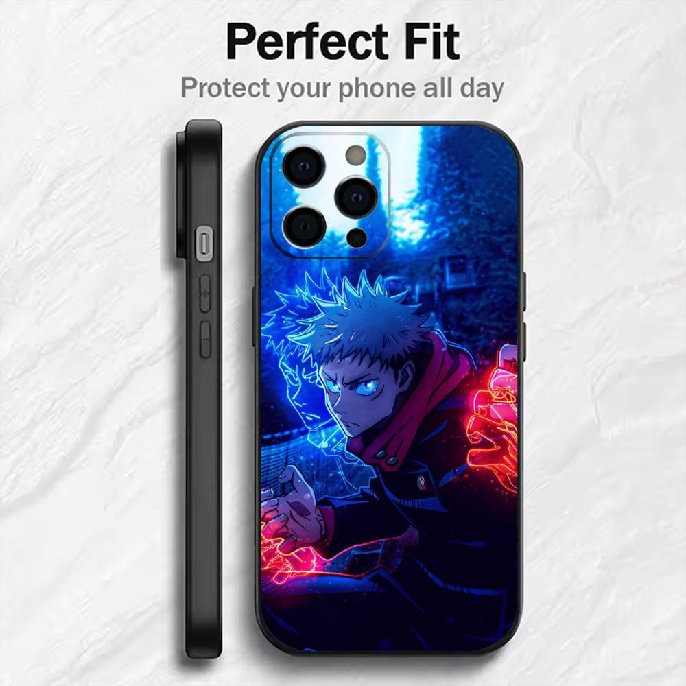 Itadori J-Jujuts-u K-Kaisen  Phone Case For iPhone17,16,15,14,13,12 Plus,Max Soft Silicone Black Cover