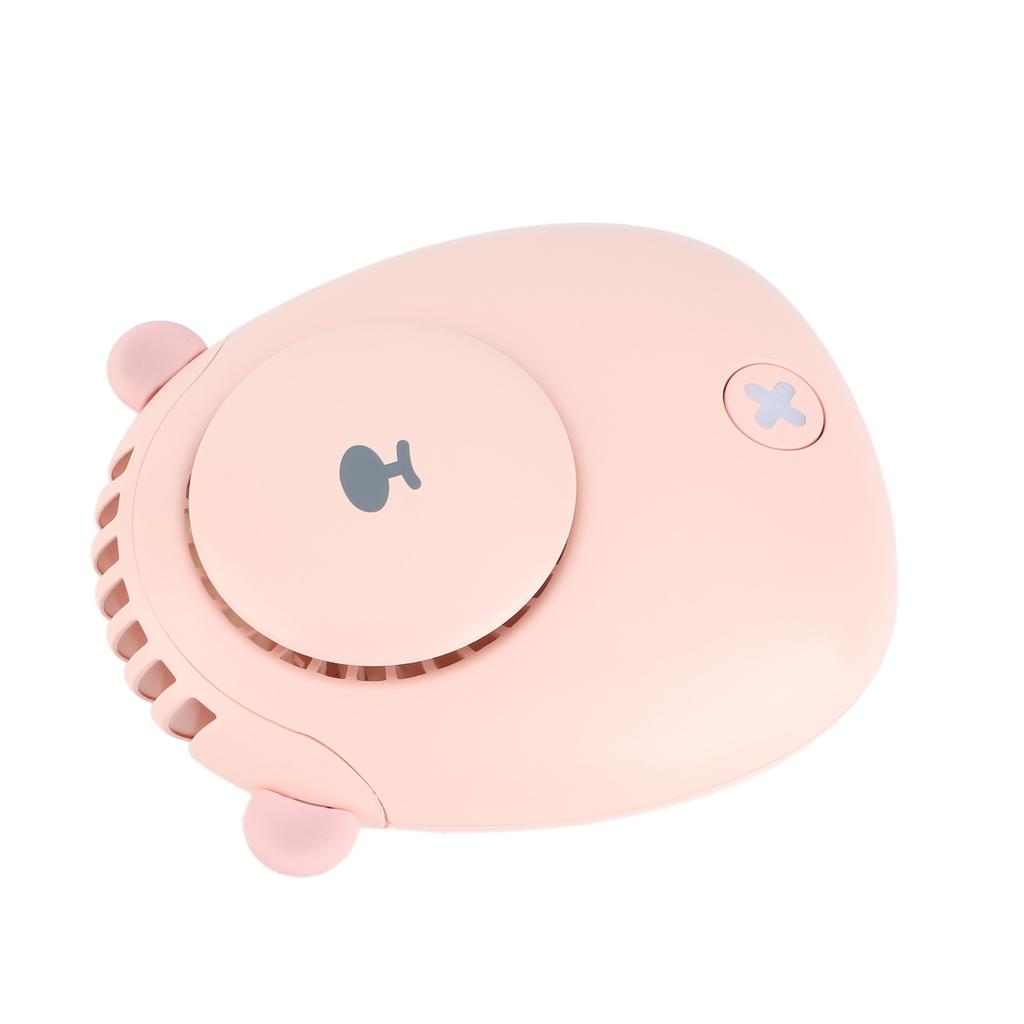 Electric Fan Hanging Neck Portable Mini Fan with 3?Gear Wind Speed USB Charging for SummerPink