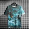 Full Print Animal Dragon Tiger Graphic T Shirt For Men Summer Short Sleeve Oversized Tshirts Tops 3d Print Men's T-Shirts