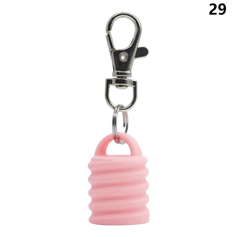 High Quality Practical Silicone Keychain Cap Portable Durable Holder Keychain Compatible For Lip Balm Lipstick Storage Cap