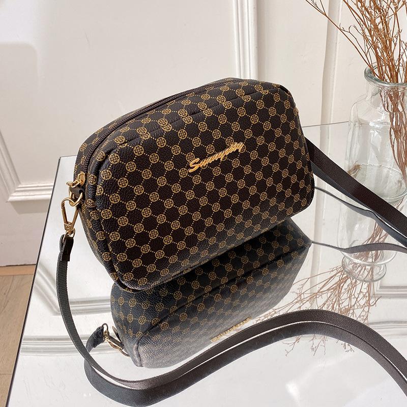 Printed Versatile Shoulder Crossbody Camera Bag Retro Elegant Women's Bag Casual Small Square Bag