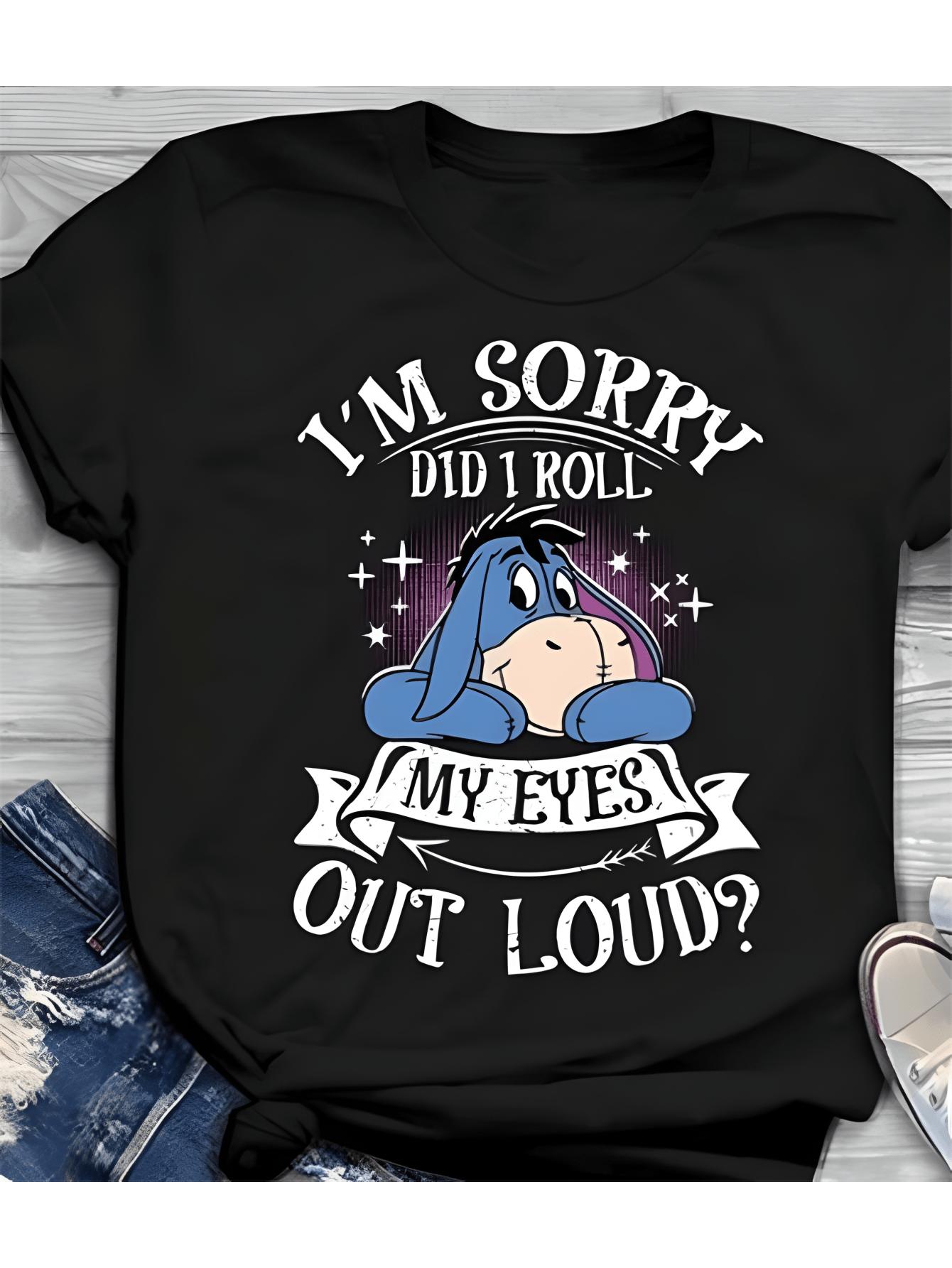 

Футболка с коротким рукавом с мультяшным принтом Иа-Иа от MINISO Disney, в детском и милом стиле, подходит для повседневной носки и прогулок для женщин S