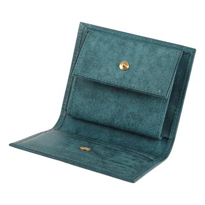 Lemma Marisco Pueblo Bifold Geldbörse für Herren und Echtes Petrolio für Damen, Kompakt, Leder,