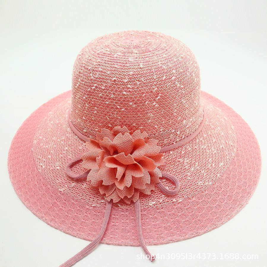 Summer straw hat big brim fashionable flower sweet seaside vacation beach breathable sun protection sun hat women's