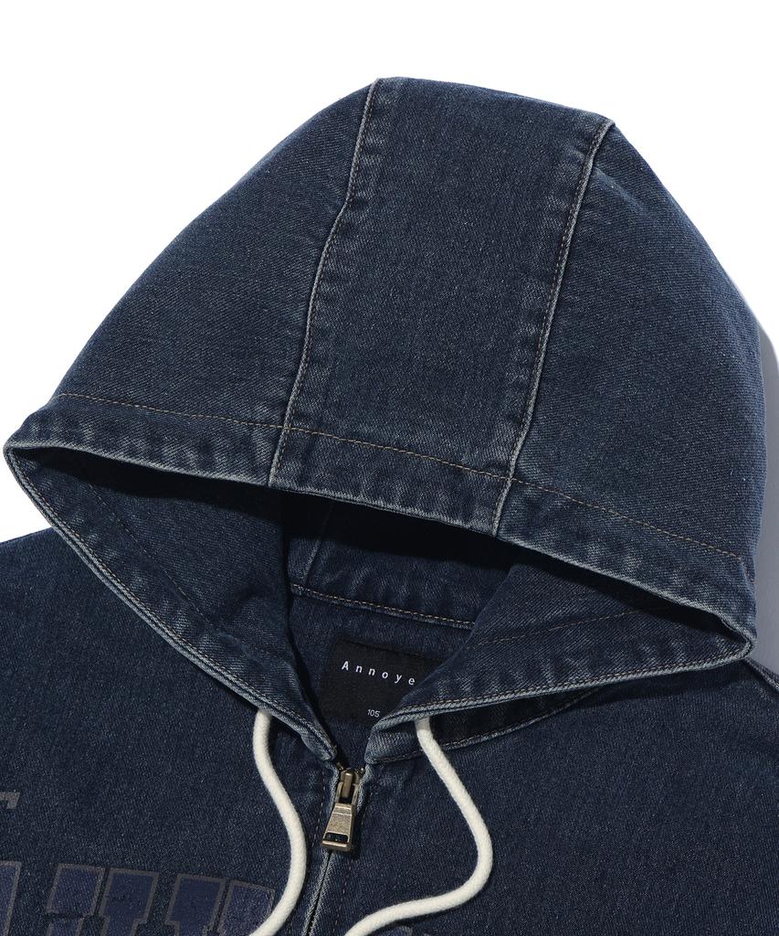 Annoyed Daily Denim Padded Hoodie Zip-Up Lq1Ju024_Dark Indigo