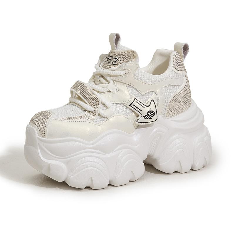 Dad Shoes Girl 2025 Autumn New Breathable Mesh Lightweight Thick-soled Inner Height Growing Women's Shoes Versatile Casual Sneakers