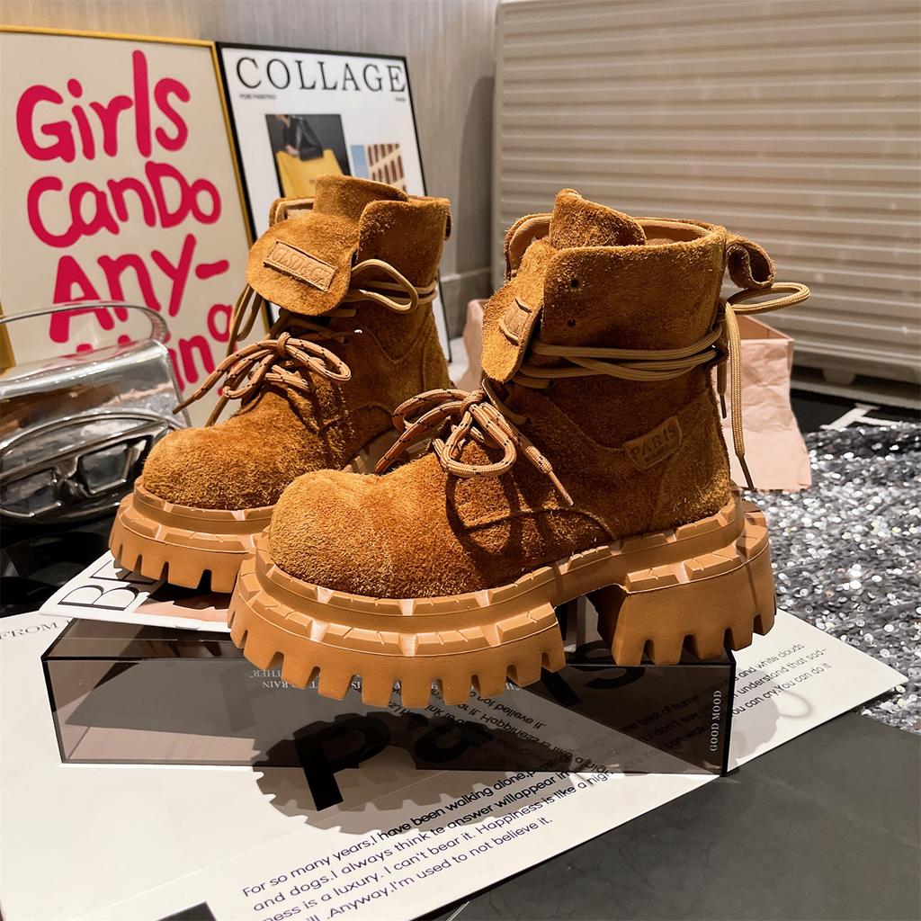 Martin Boots Big Head Matte 2025 Popular Candy Color Locomotive Boots Short Boots Handsome Tooling Babes Flat Shoes Women's Shoes