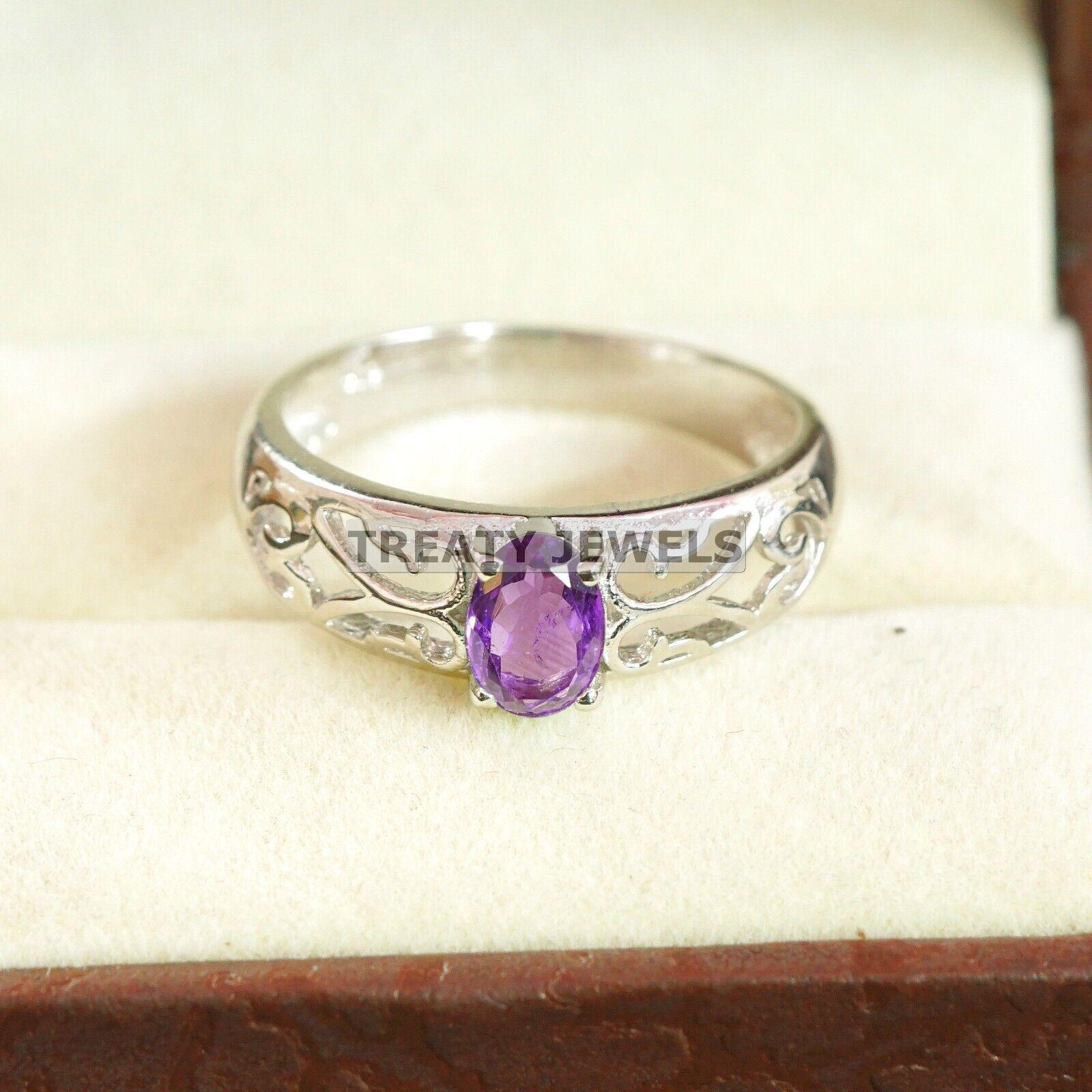 

Amethyst Oval Cut Gemstone With 925 Sterling Silver Ring For Men s #A680 JL375658855598 4-16 US срібний