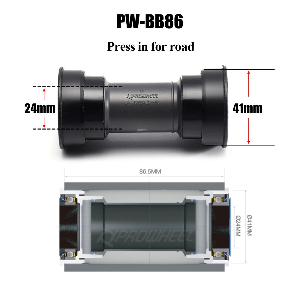 Prowheel Velosipēda apakšējais kronšteins BB68+ Kalnu