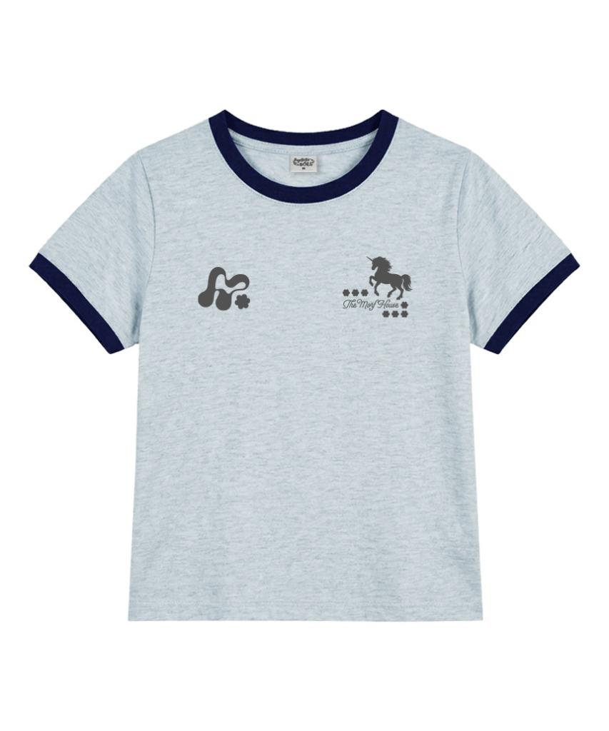 Deomopeuhauseu Morf Symbol Unicorn Ringer Short Sleeve T-Shirt Melange Blue