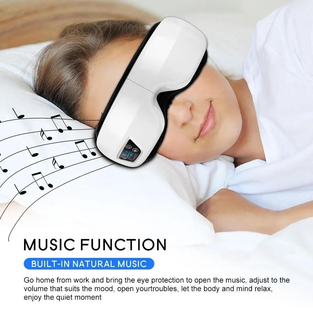 7.8W Electric Eye Massager 6D Smart Airbag Vibration Eye Care Instrument Household Hot Compress Bluetooth Eye Massage Glasses