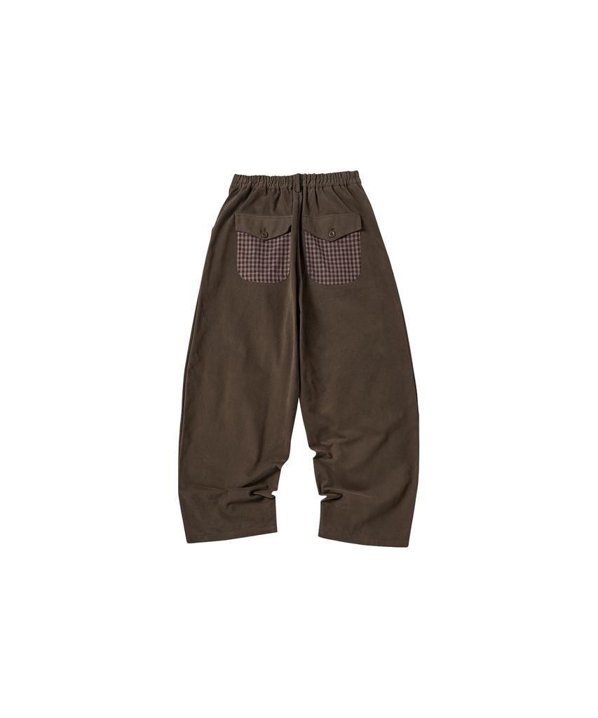 COMONINOZ W Check To Pocket Pant [Brown]