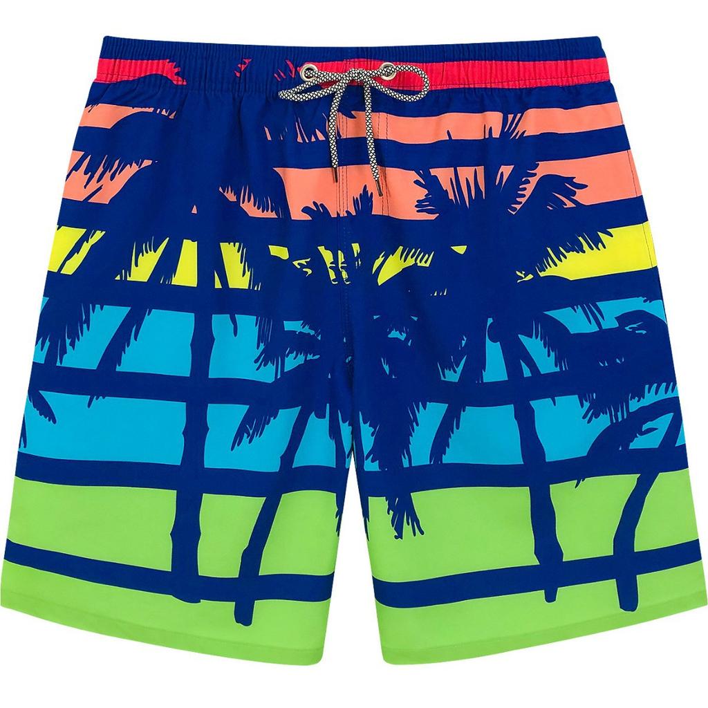 European And American Loose Casual Hawaiian Flower Shorts Men'S Summer Youth Floral Ice Silk Vacation Seaside Beach Pants
