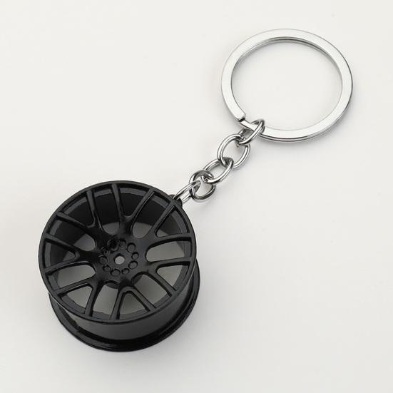 Tire Keychain Pendant Lightweight Metal Keychain Portable Creative Wheel Hub Design