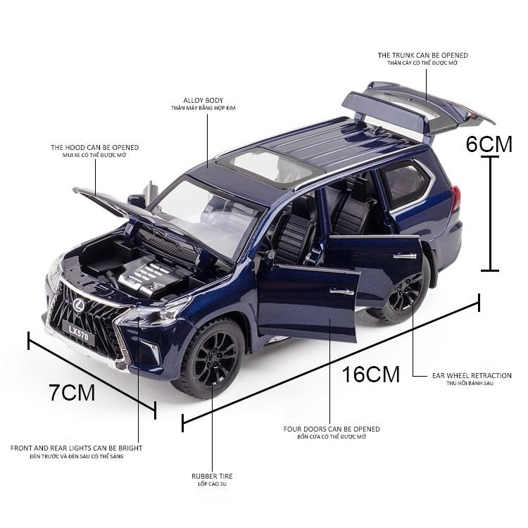 Toyota Lexus LX570 SUV Mare de Teren Simulare Diecast & Vehicule de Jucărie Sunete & Lumină Mașină cu Tracțiune:32 Model de colecție din aliaj