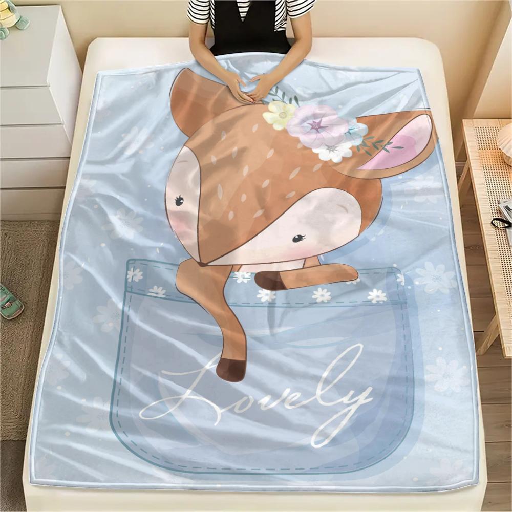 1 Stück Flanelldecke mit Cartoon-Druck, Hohe Qualität, Bequem für alle Jahreszeiten, Heimdekoration, Wärme und Komfort, Perfekt als Weihnachts- oder Geburtstagsgeschenk