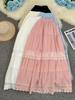 Japanese-Korean Patchwork A-line Midi Skirt: Spring-Summer Versatile Style