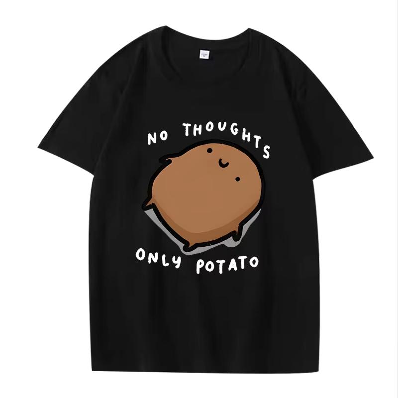 Maglietta Grafica Patata Carina Nessun Pensiero Solo Stampa Patata Unisex Donna Top Oversize Manica Corta Estate Top Unisex