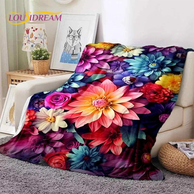 Dream Sun Flowers Nordic Daisy Yumuşak Battaniyeler, Sıcak Tut Atma Battaniyesi Piknik Yatakları Kanepe Ev Yatak Odası Hediyesi için Rahat Battaniye