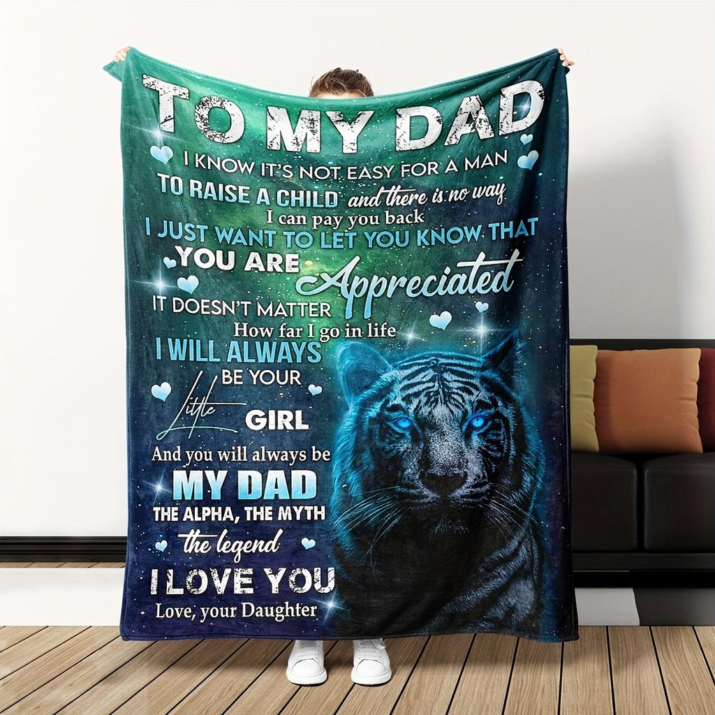 Gift For Dad Blanket Multi-Purpose Printed Blanket Cover Blanket Living Room Decoration Flannel Father'S Day Blanket