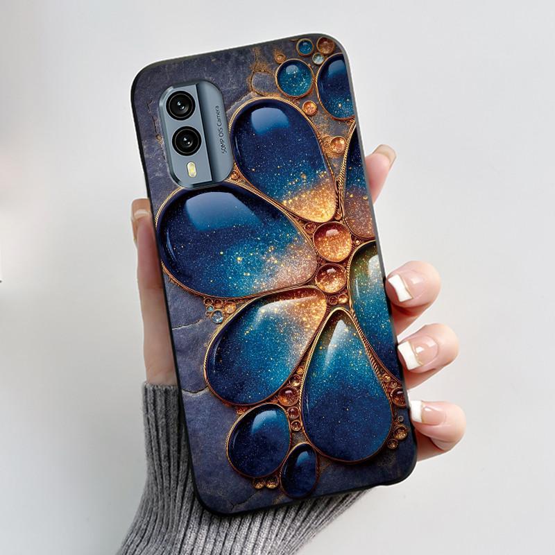 Casing For Nokia X30 5G Anti-scratch Bumper Soft Shell For Nokia XR21 Beautiful Brightly Colored Sunflower Pattern Black Case