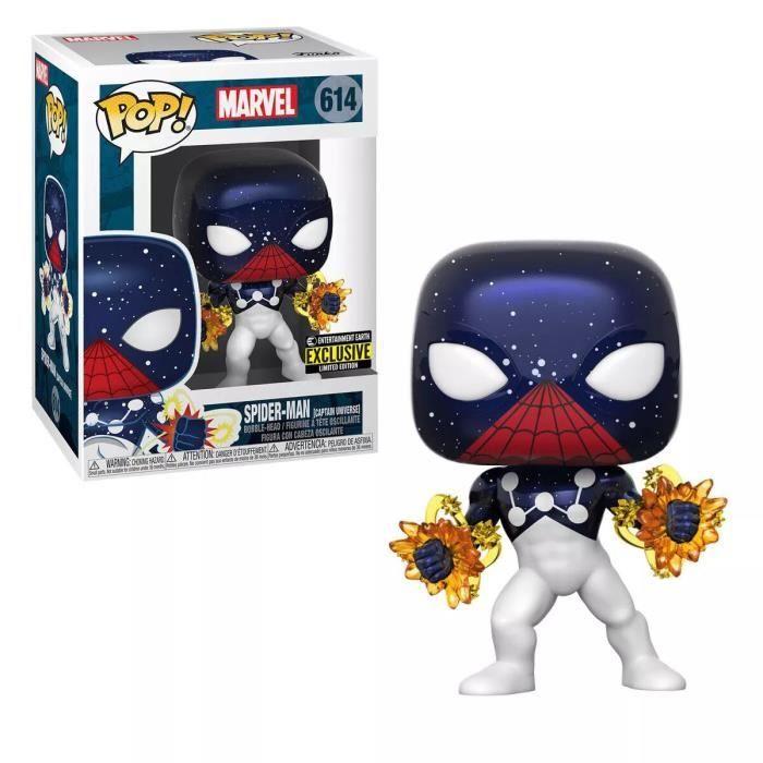 Statua funko pop! - marvel - spider-man (capitano universo) - pvc - 9 cm - multicolore chiaro