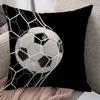 Football Pillowcase Soccer Ball Cushion Cover Sports Fan Decor Goal Net Design Athletic Themed Home Accent