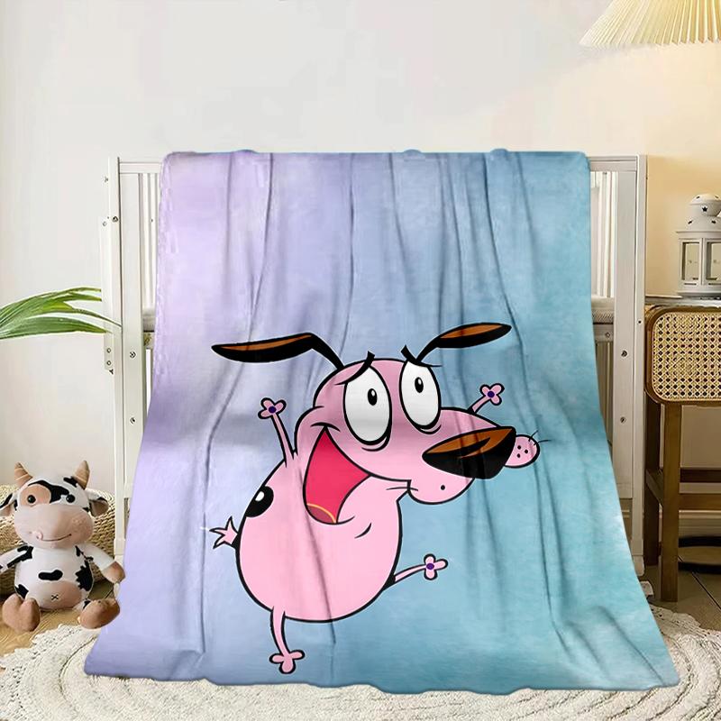 

Cowardly Dog Cartoon Blanket Flannel Blanket for bed, sofa, Camping, Hiking, Picnic Essentials, gift for family Fan gifts 75x90cm