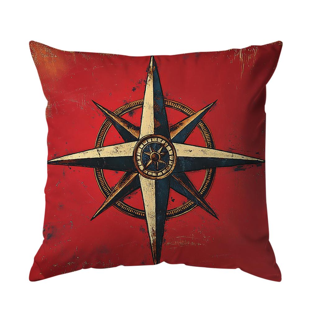 Navigation Compass Cushion Pillowcase Printed Polyester 45x45cm Throw Pillowcover Decorative Sofa Cushion Pillowslip Home Decor