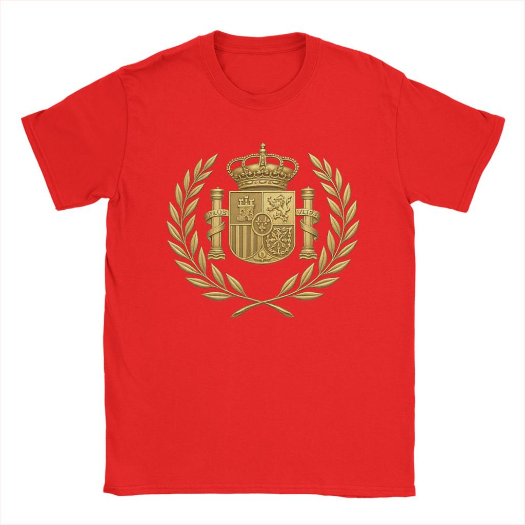 Stemma di Spagna Emblema Spagnolo Espania T-shirt Estiva 100% Cotone T-shirt Unisex alla Moda Maglietta Larga Manica Corta